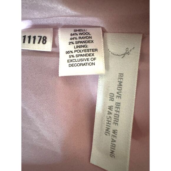 ANN TAYLOR Women's Skirt sz10 Mini Pink Ivory Wool Blend Lined Side Zip … - Picture 12 of 12